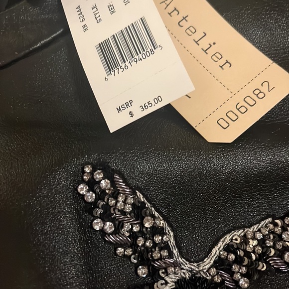 DESIGNER leather top, NWT - Picture 4 of 5